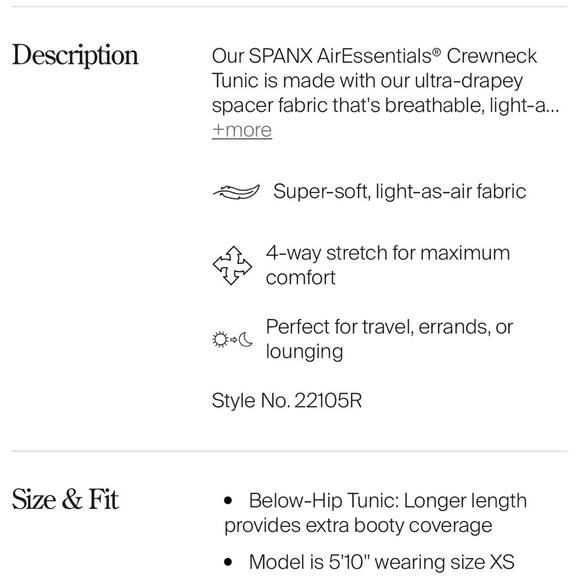 SPANX Crewneck tunic shirt/ sweatshirt “powder” white size Medium - Picture 8 of 9